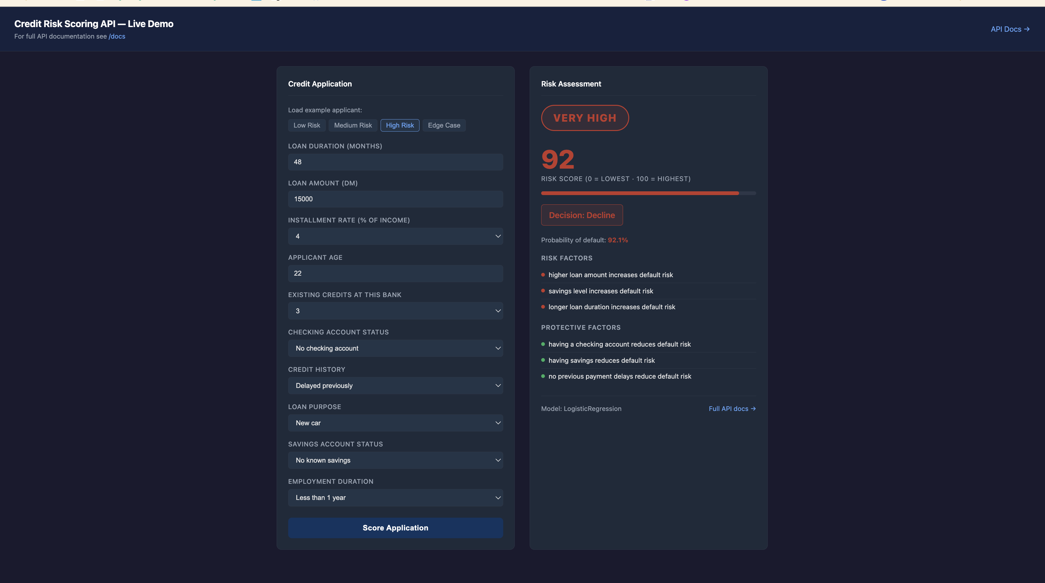 Credit Risk Scoring API screenshot 4