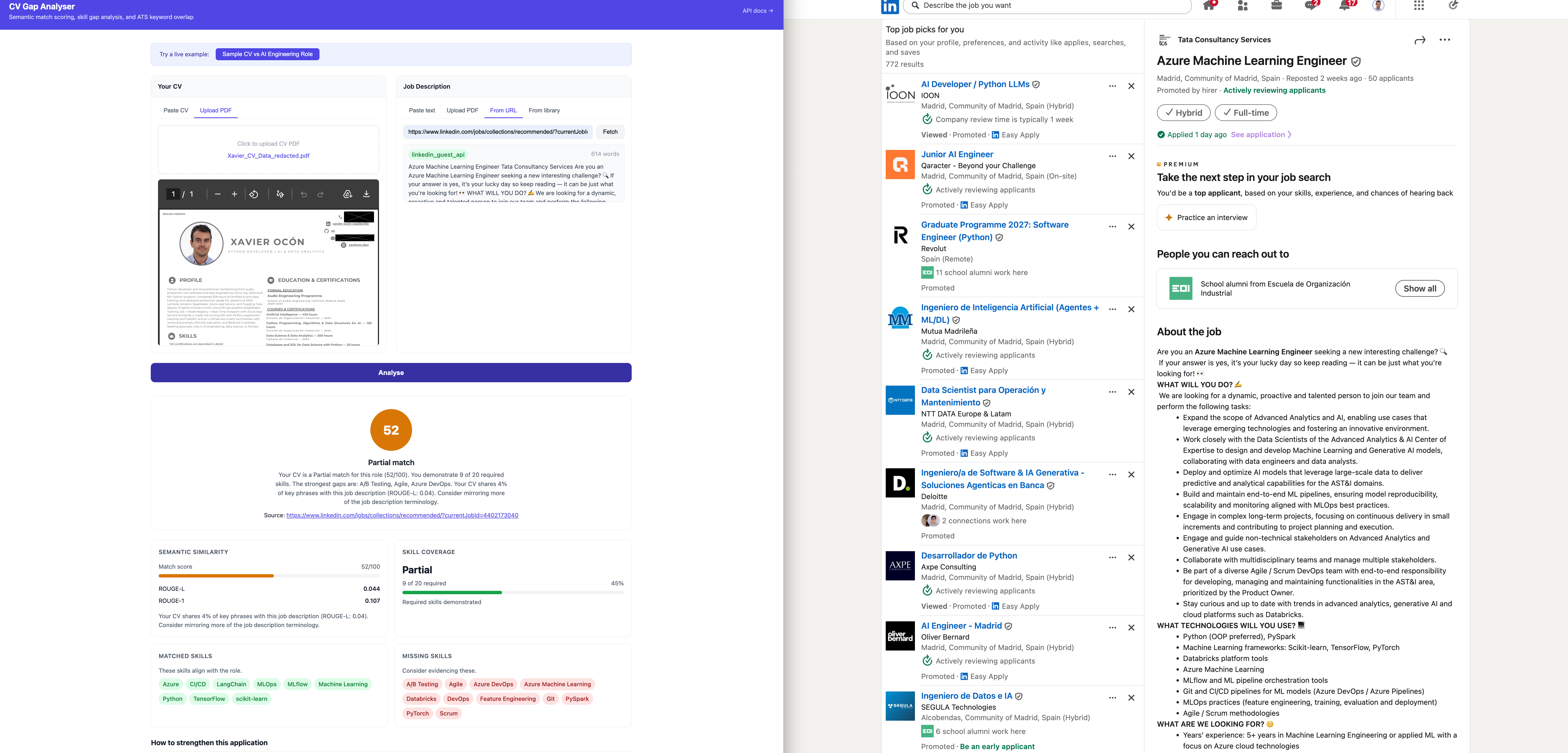 CV Gap Analyser — Semantic Job Matching with HuggingFace and Pinecone screenshot 8