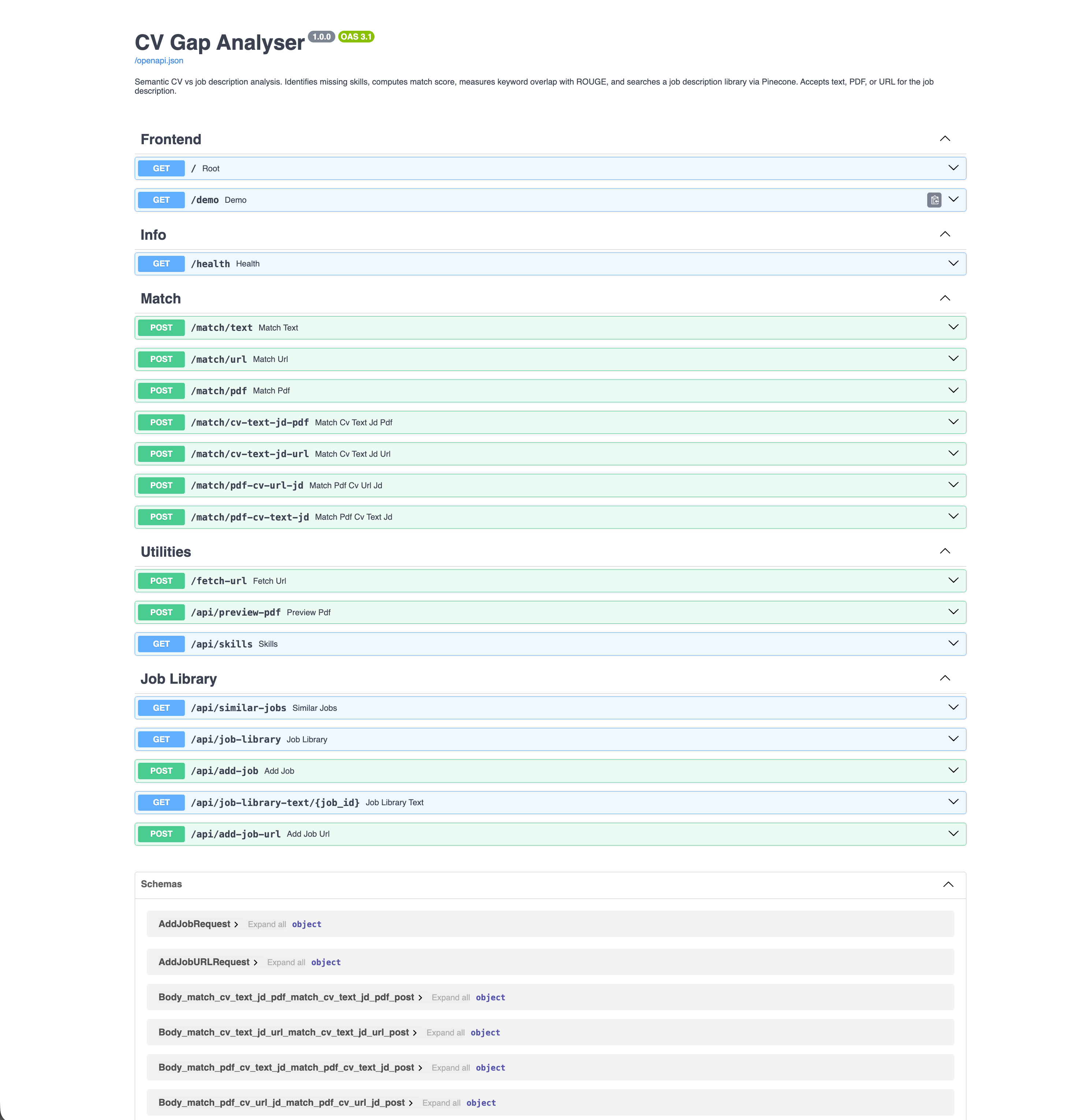 CV Gap Analyser — Semantic Job Matching with HuggingFace and Pinecone screenshot 9