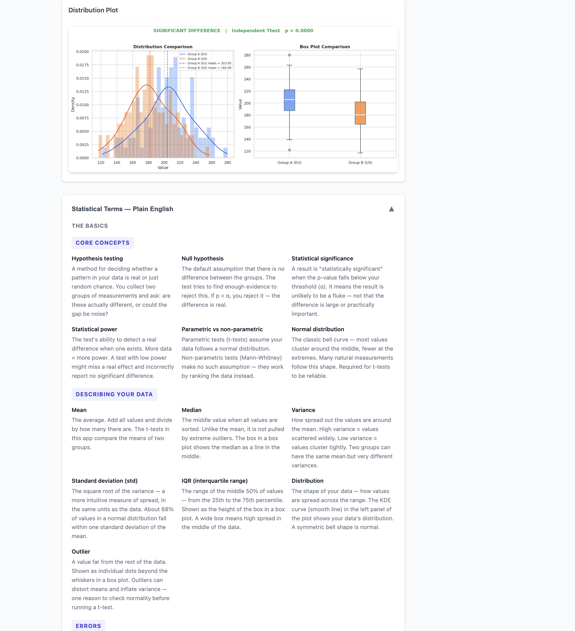 Hypothesis Testing Explorer — scipy and PySpark screenshot 7